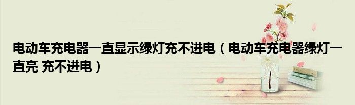 电动车充电器一直显示绿灯充不进电（电动车充电器绿灯一直亮 充不进电）