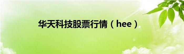 华天科技股票行情（hee）
