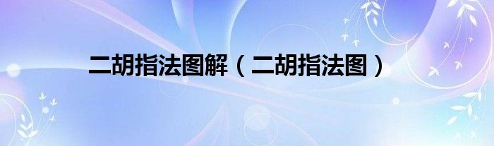 二胡指法图解（二胡指法图）
