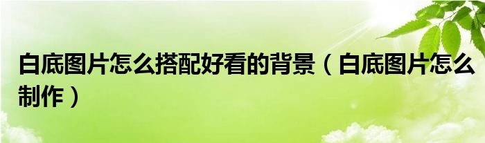 白底图片怎么搭配好看的背景（白底图片怎么制作）