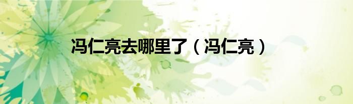冯仁亮去哪里了（冯仁亮）