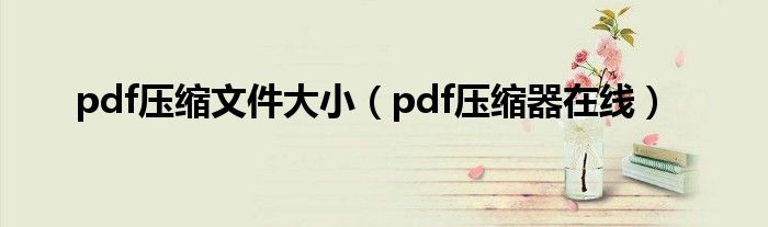 pdf压缩文件大小（pdf压缩器在线）