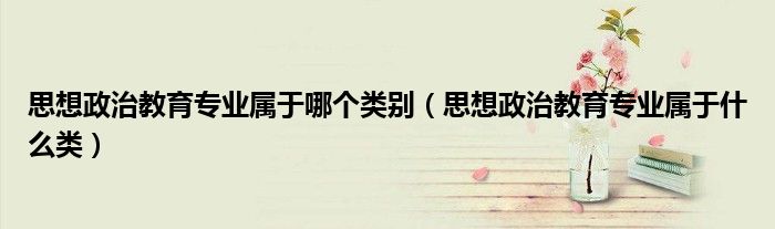 思想政治教育专业属于哪个类别（思想政治教育专业属于什么类）