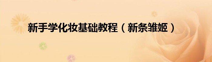 新手学化妆基础教程（新条雏姬）
