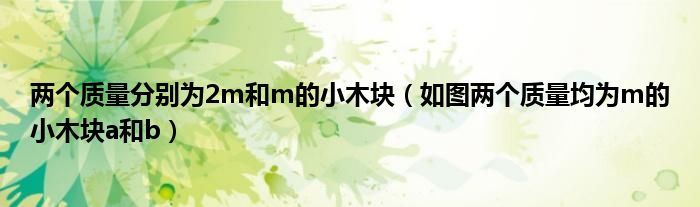 两个质量分别为2m和m的小木块（如图两个质量均为m的小木块a和b）