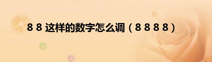 8 8 这样的数字怎么调（8 8 8 8）