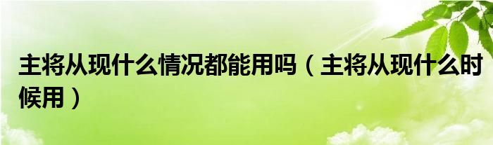 主将从现什么情况都能用吗（主将从现什么时候用）