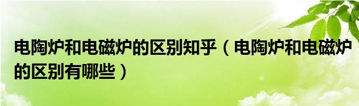 电陶炉和电磁炉的区别知乎（电陶炉和电磁炉的区别有哪些）