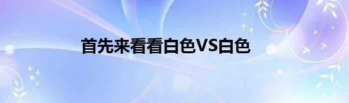 首先来看看白色VS白色