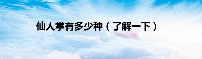 仙人掌有多少种（了解一下）