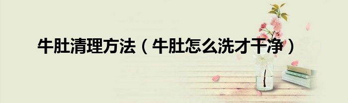 牛肚清理方法（牛肚怎么洗才干净）