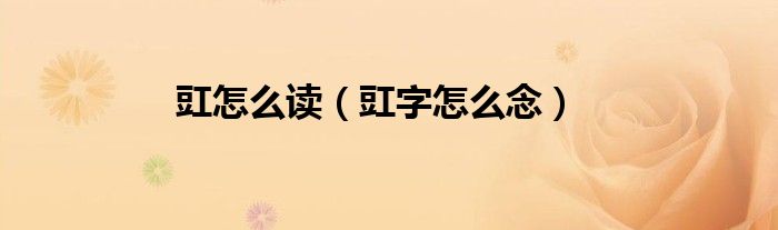 豇怎么读（豇字怎么念）