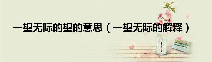 一望无际的望的意思（一望无际的解释）