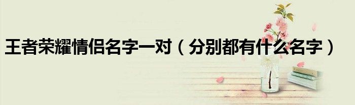 王者荣耀情侣名字一对（分别都有什么名字）
