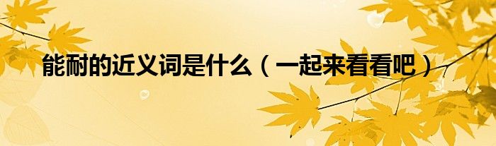 能耐的近义词是什么（一起来看看吧）