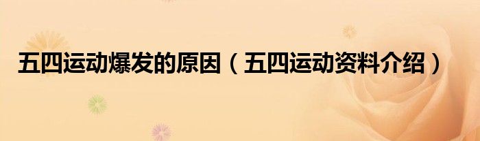 五四运动爆发的原因（五四运动资料介绍）