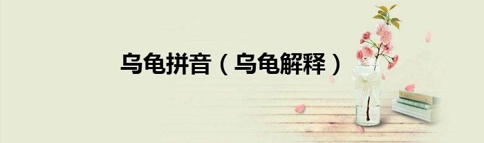 乌龟拼音（乌龟解释）