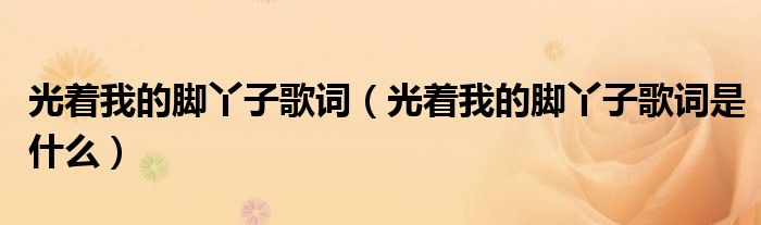 光着我的脚丫子歌词（光着我的脚丫子歌词是什么）