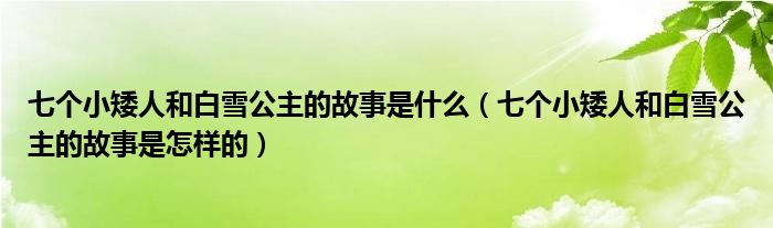 七个小矮人和白雪公主的故事是什么（七个小矮人和白雪公主的故事是怎样的）