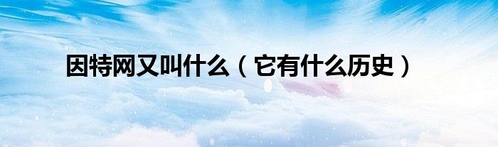 因特网又叫什么（它有什么历史）