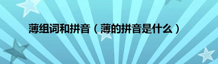 薄组词和拼音（薄的拼音是什么）