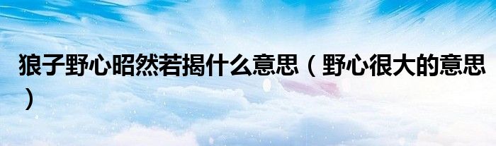 壮观的昭然若揭是什么意思的照片