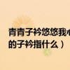 青青子衿悠悠我心中的子衿什么意思（青青子衿悠悠我心中的子衿指什么）