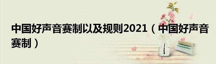 中国好声音赛制以及规则2021（中国好声音赛制）