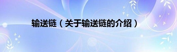 输送链（关于输送链的介绍）