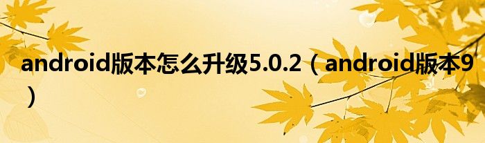 android版本怎么升级5.0.2（android版本9）