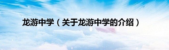 龙游中学（关于龙游中学的介绍）