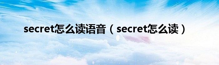 secret怎么读语音（secret怎么读）