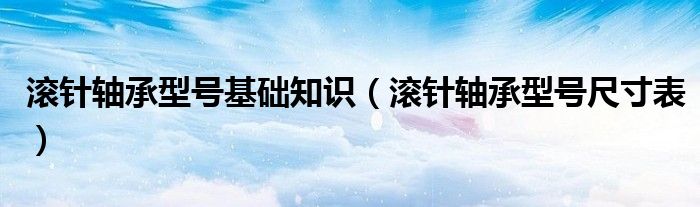 滚针轴承型号基础知识（滚针轴承型号尺寸表）