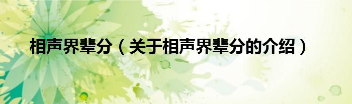 相声界辈分（关于相声界辈分的介绍）