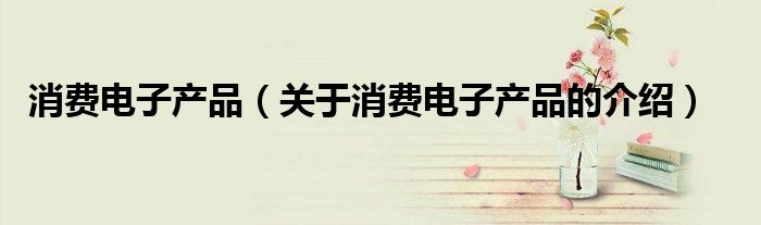 消费电子产品（关于消费电子产品的介绍）