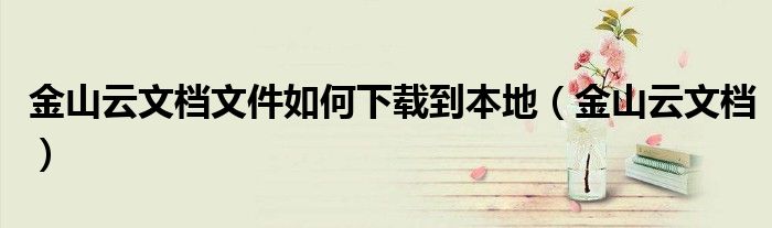 金山云文档文件如何下载到本地（金山云文档）