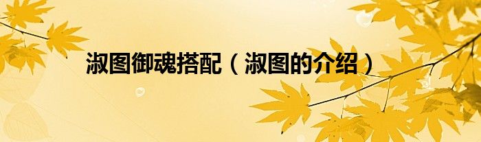 淑图御魂搭配（淑图的介绍）