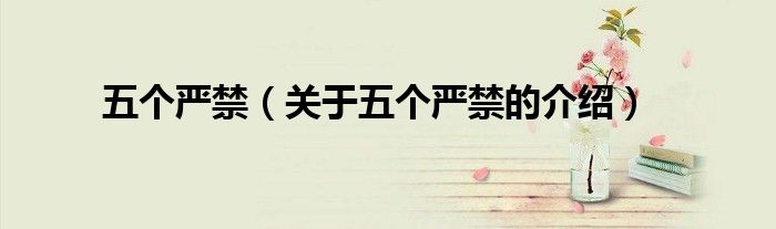 五个严禁（关于五个严禁的介绍）