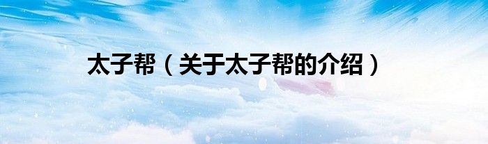 太子帮（关于太子帮的介绍）