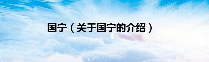 国宁（关于国宁的介绍）
