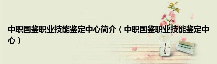 中职国鉴职业技能鉴定中心简介（中职国鉴职业技能鉴定中心）
