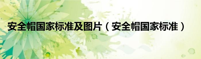 安全帽国家标准及图片（安全帽国家标准）
