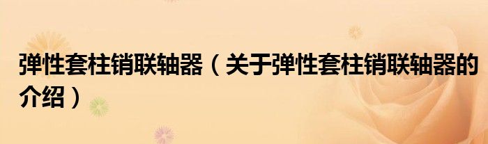 弹性套柱销联轴器（关于弹性套柱销联轴器的介绍）