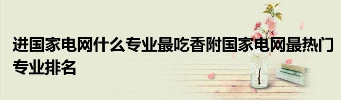 进国家电网什么专业最吃香附国家电网最热门专业排名