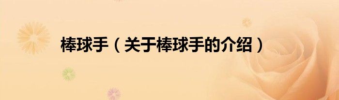 棒球手（关于棒球手的介绍）