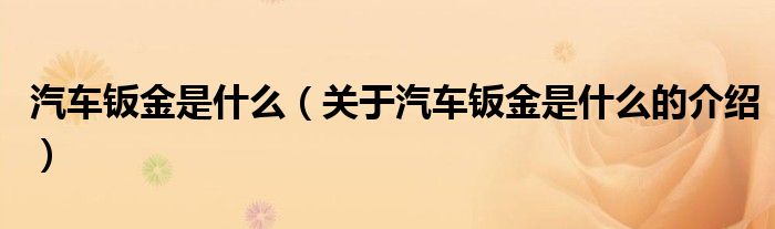 汽车钣金是什么（关于汽车钣金是什么的介绍）