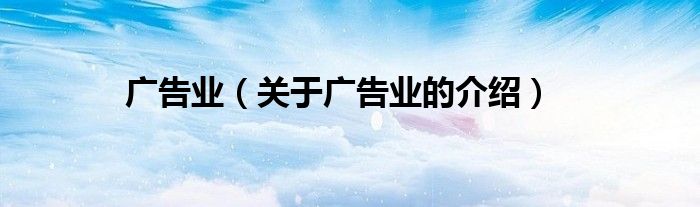 广告业（关于广告业的介绍）