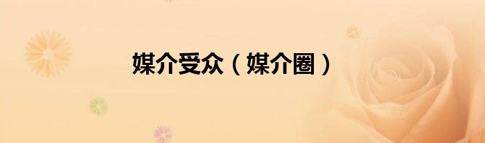 媒介受众（媒介圈）