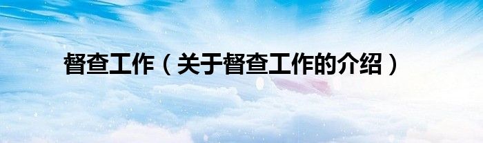 督查工作（关于督查工作的介绍）