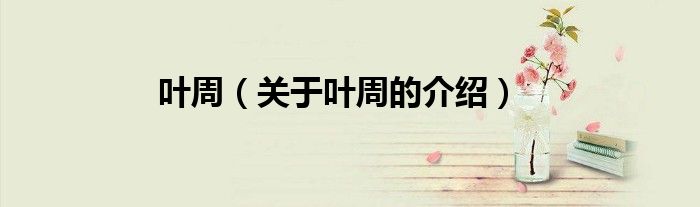 叶周（关于叶周的介绍）